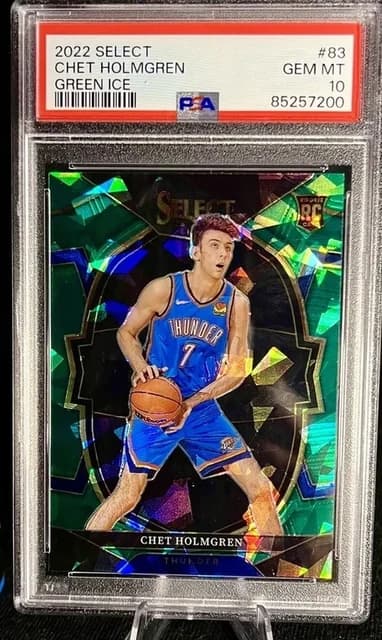 2022 Select #83 Chet Holmgren Green Ice Rookie PSA 10