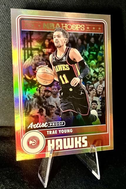 2023/24 Panini Hoops Tribute Trae Young Artist Proof GOLD 6/10 #288