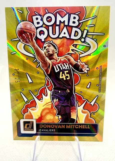 DONOVAN MITCHELL 2022-23 Panini Donruss BOMB SQUAD YELLOW LASER 12/25 #13