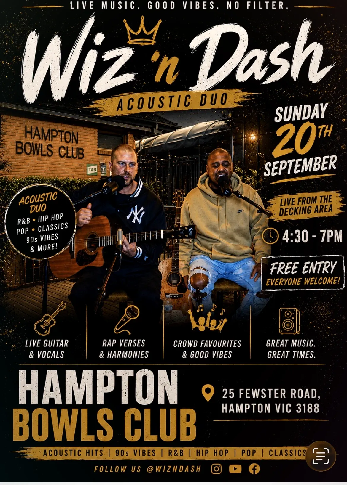 Wiz 'n Dash at Hampton Bowls Club — Sunday 20th September 4:30–7PM