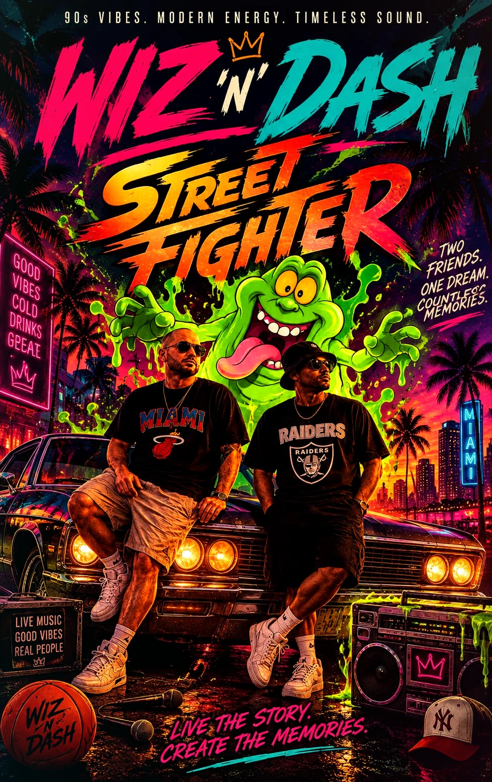 Wiz 'n' Dash Street Fighter 90s arcade poster