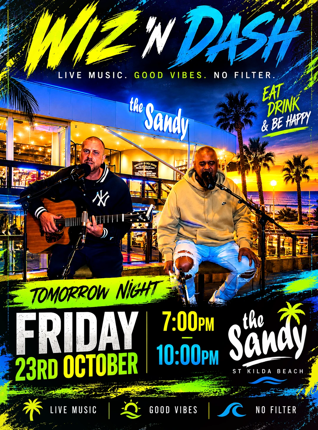 Wiz 'n Dash at The Sandy St Kilda Beach — Friday 23rd October 7:00PM–10:00PM